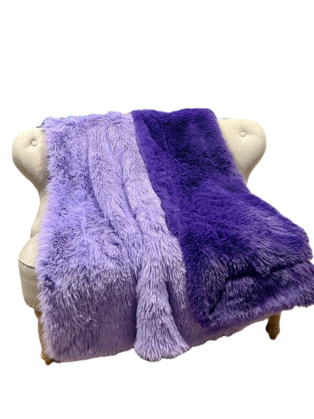 Throw Size- Purple & Lavender Dreamy Fur