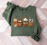 Angela’s Listing- XL Military Green Gildan Sweatshirt With Pumpkin/coffee print