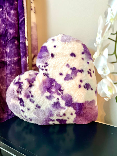 Purple Pinto Heart Pillow