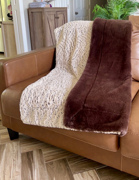 36”x60” Brown Frosted Zebra & Chocolate Brown Seal