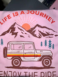 Life is a journey print- Baby Pink Bella & Canvas Size Large