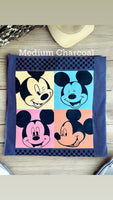 Medium Comfort Colors Charcoal T-Shirt With Mickey Mouse