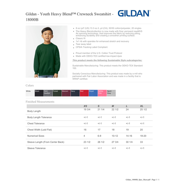Youth Gildan Crewneck Sweatshirt