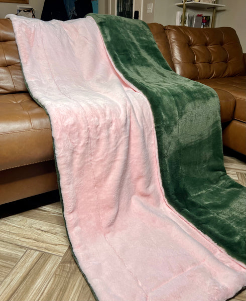 XL Baby Pink Encore & Forest Green Encore