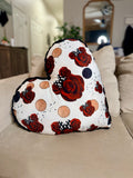 Mickey Premium Print & Black Sydney Heart Pillow