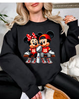 2XL Black Hoodie with Mickey/Minnie Chiefs