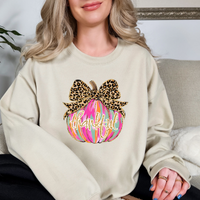 Gildan Crewneck Sweatshirt- Thankful Colorful Pumpkin