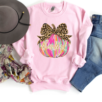 Gildan Crewneck Sweatshirt- Thankful Colorful Pumpkin
