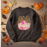 Gildan Crewneck Sweatshirt- Thankful Colorful Pumpkin