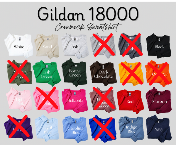 Gildan Sweatshirt (50%cotton/50%polyester)