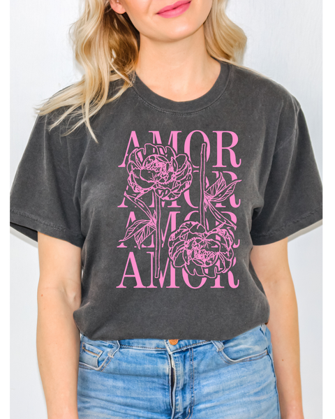 Comfort Colors Pepper T-Shirt Amor Pink Rose