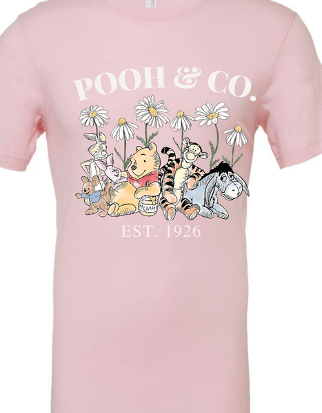 3XL Soft Pink Bella & Canvas T-Shirt with Pooh Print