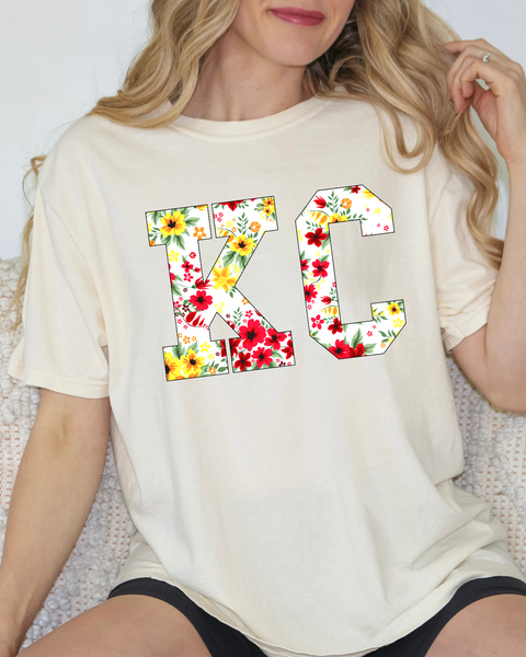 Comfort Colors  Ivory T-Shirt |KC | Floral Kansas City