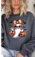 Angela's Listing- XL Charcoal Gildan Sweatshirt with girly ghost